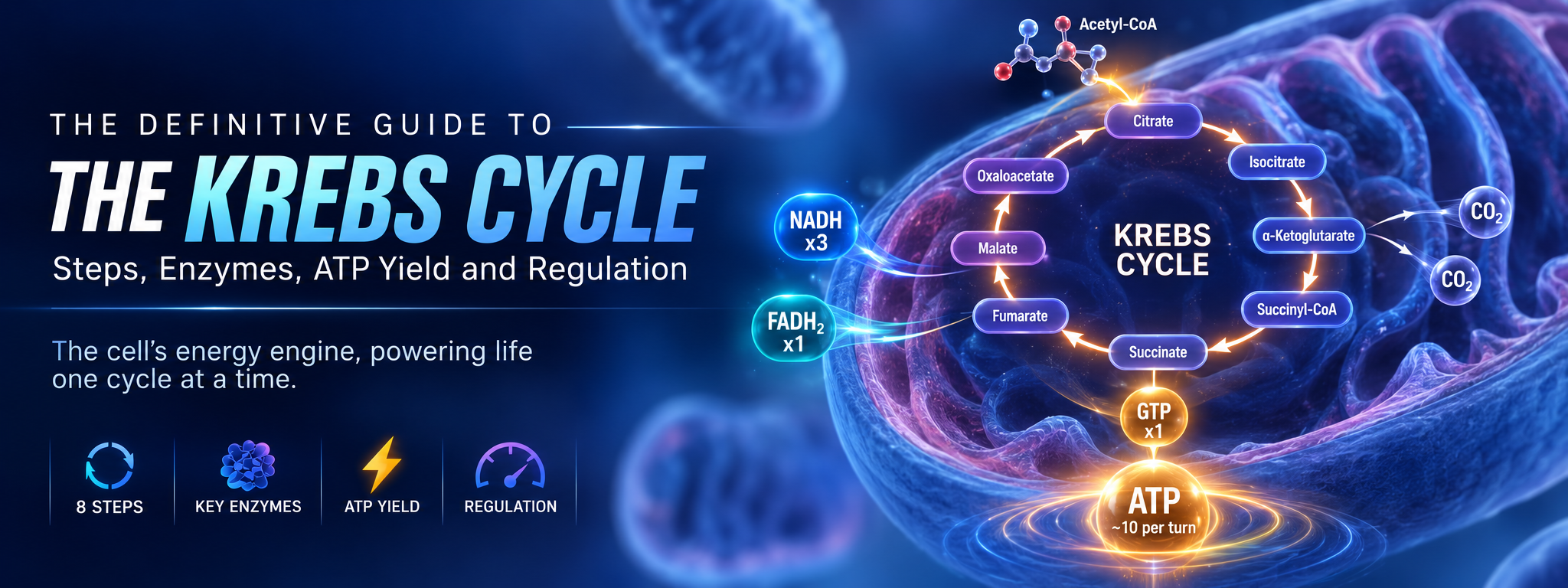 The Definitive Guide to the Krebs Cycle: Steps, Enzymes, ATP Yield and Regulation 